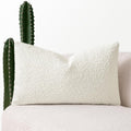 Miulee Textured Boucle Throw Pillow Cover White Accent Solid Lumbar Pillow Case Decorative Soft Pack of 1 Couch Cushion Chair Sofa Bedroom…