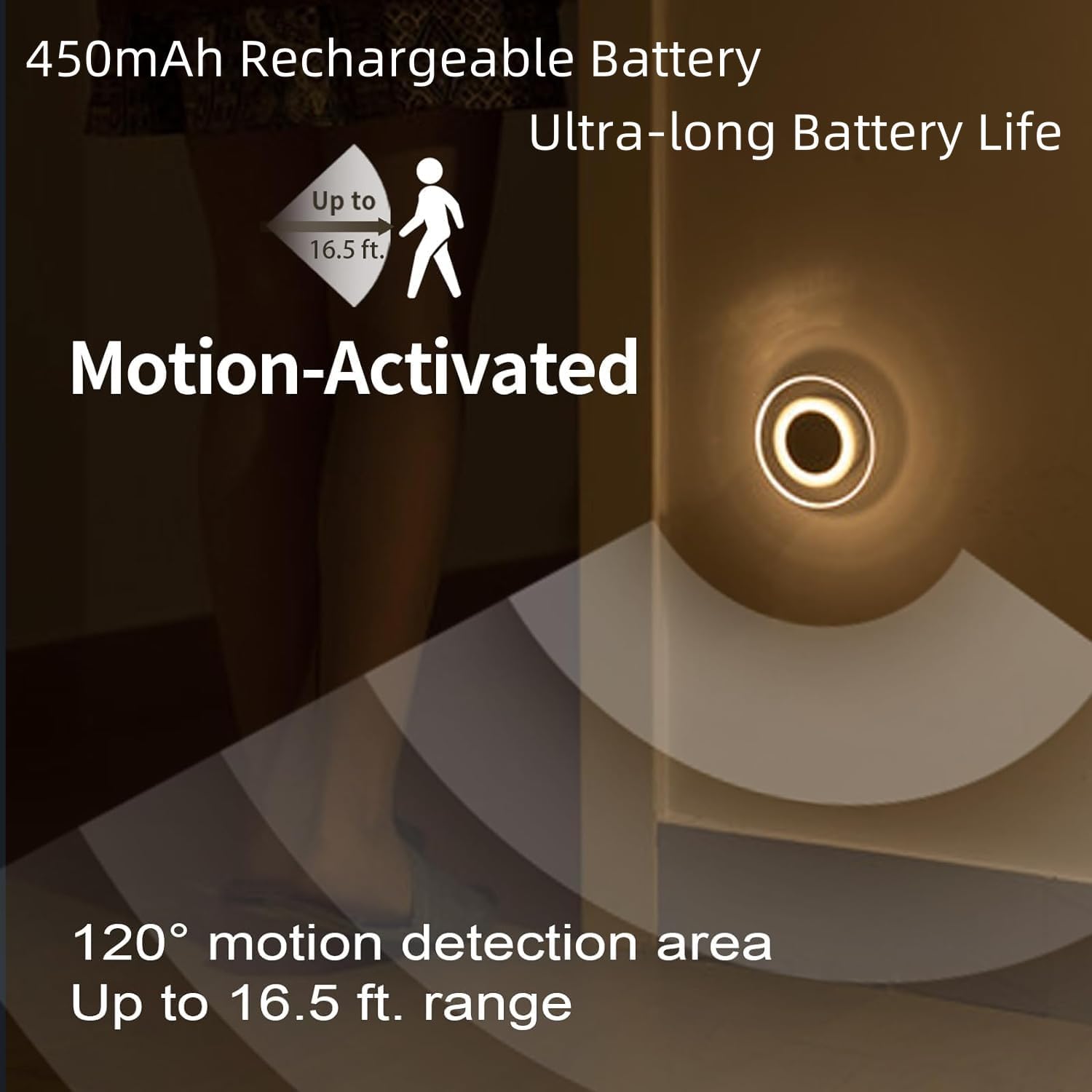 2 Pack Magnetic Motion Sensor Night Light with Stick-On Base, Cruise Rechargeable Battery Powered Cordless Glow Light, Ideal for Bedroom…