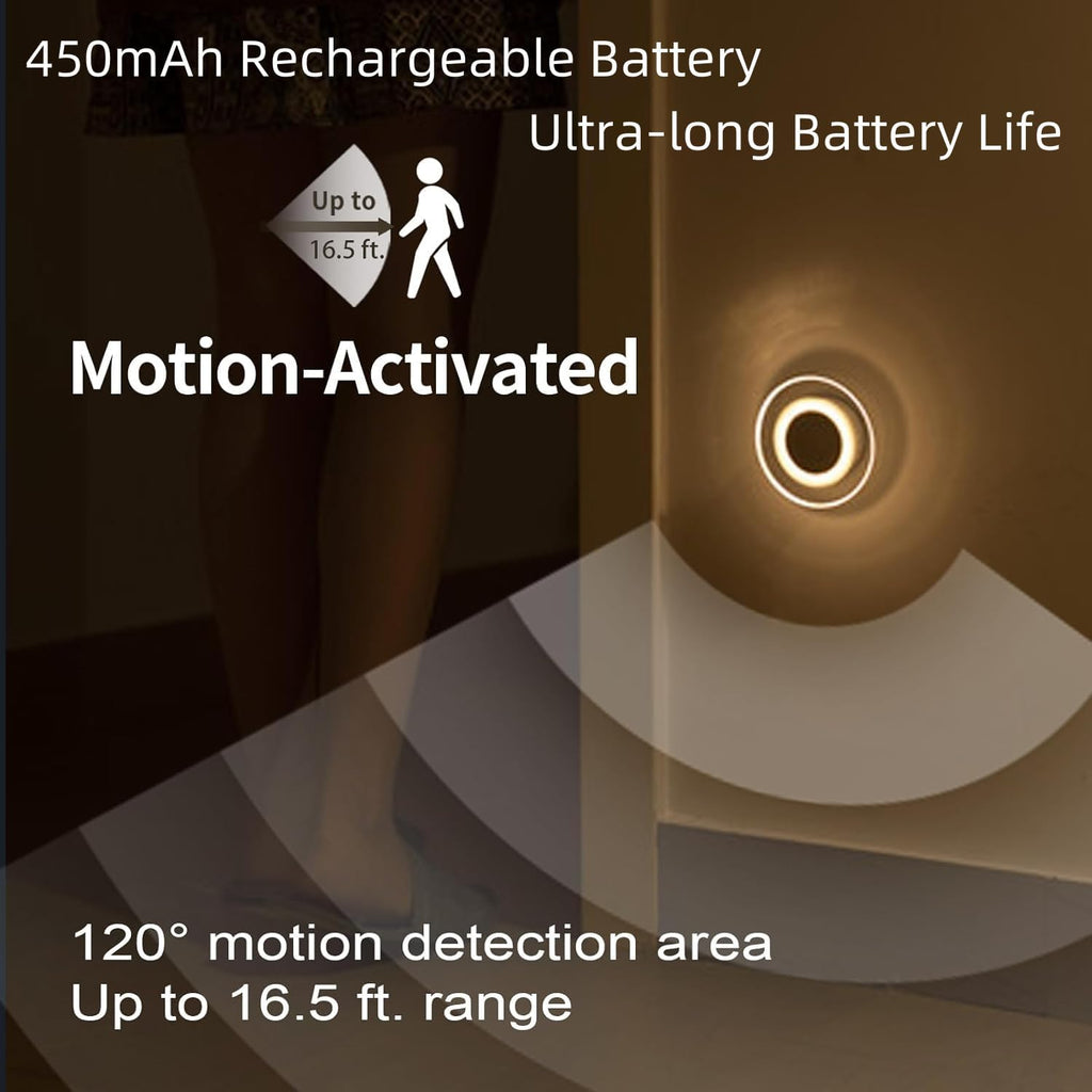 Magnetic Motion Sensor Night Light with Stick-On Base, Cruise Rechargeable Battery Powered Cordless Glow Light, Ideal for Bedroom…