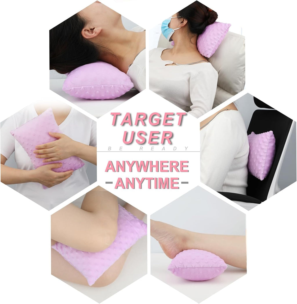 BNRendles Small Neck Pillow for Recliner Chair Neck Support Pillows Plump Adjustable Filling Nap Airplane Sleeping Little Cushion Minky Dot…