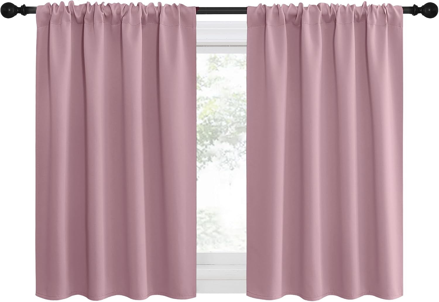 NICETOWN 2 Panels Blackout Curtains, Rod Pocket Thermal Insulated Drapes for Kitchen, Heavy Duty Small Window Treatment for Dorm Room…