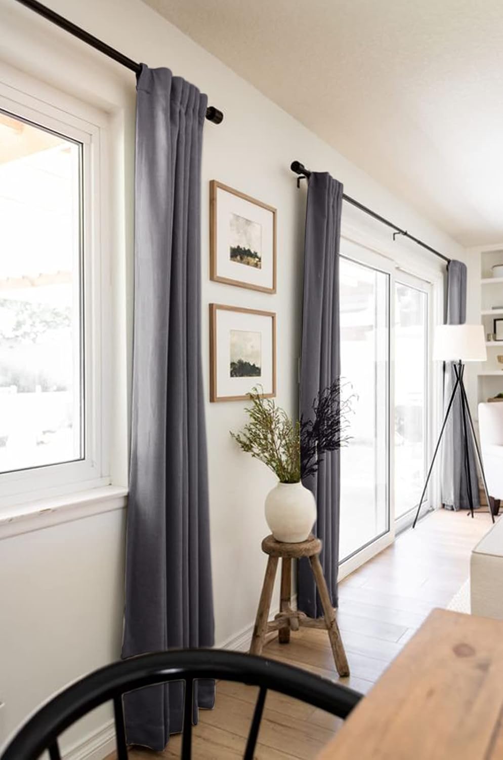 100BlackoutShield 100% Blackout Shield Linen Blackout Curtains for Bedroom 72 Inches Long, Back Tab/Rod Pocket Living Room Drapes, Thermal…