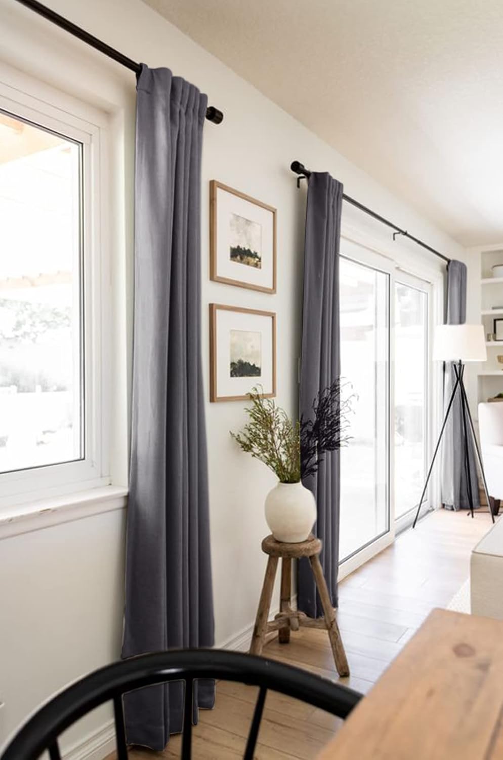 100BlackoutShield 100% Blackout Shield Linen Blackout Curtains for Bedroom 102 Inches Long, Back Tab/Rod Pocket Living Room Drapes, Thermal…