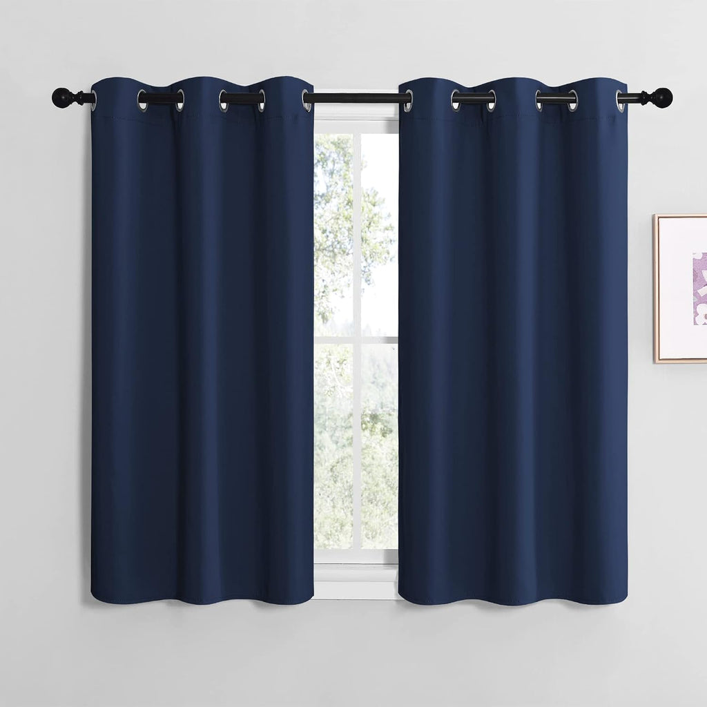 NICETOWN Blackout Draperies Curtains, All Season Thermal Insulated Solid Grommet Top Blackout Curtains/Drapes for Kid's Room (Navy, 1…