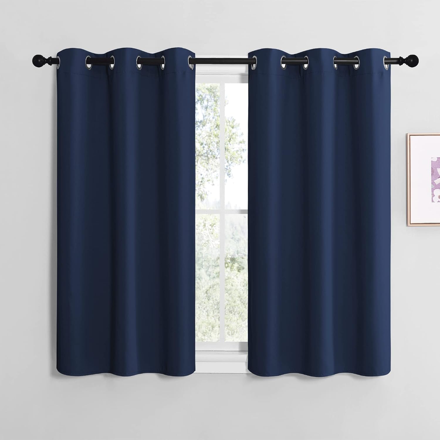 NICETOWN Blackout Draperies Curtains, All Season Thermal Insulated Solid Grommet Top Blackout Curtains/Drapes for Kid's Room (Navy, 1…