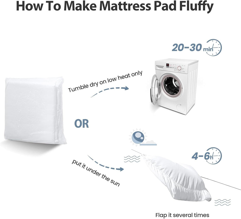 EASELAND RV King Mattress Pad Pillow Top Mattress Cover Quilted Fitted Mattress Protector Cotton Top 8-21" Deep Pocket Cooling Mattress…
