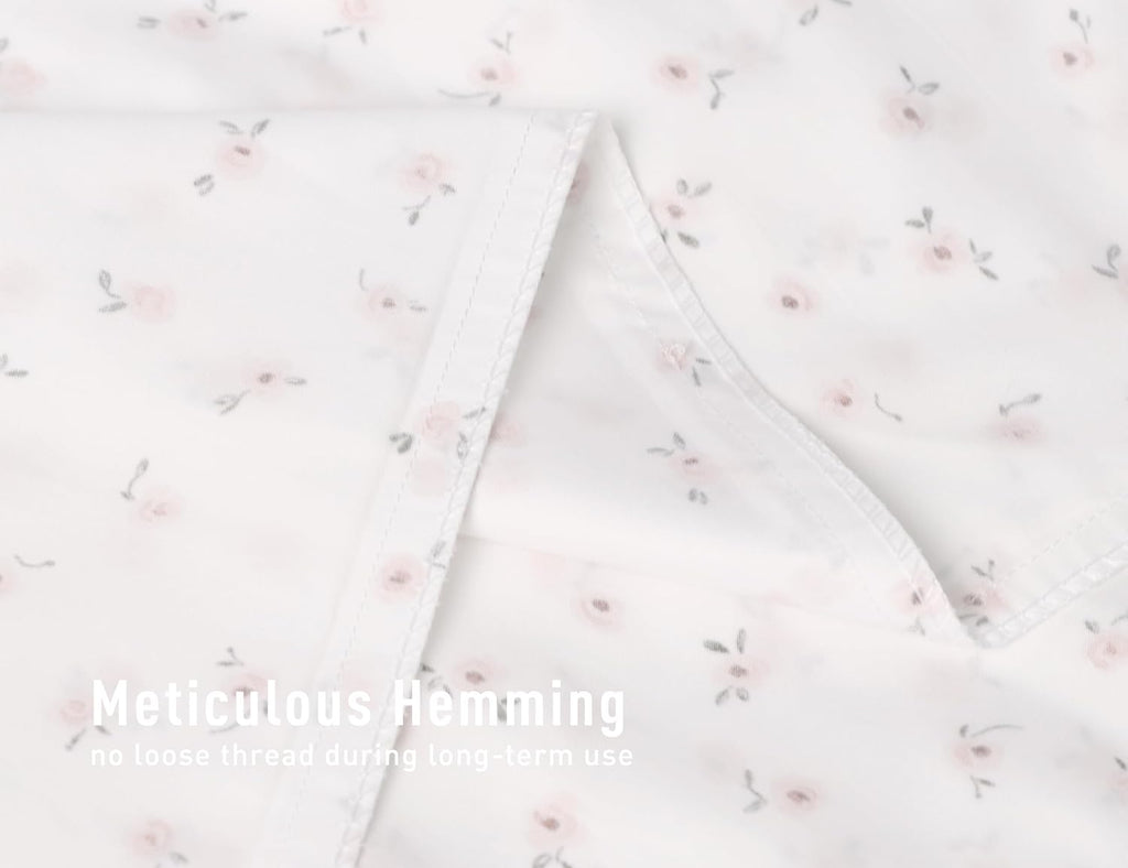 Sunflower King Pillowcases Set of 2, 100% Cotton King Size Pillow Cases 2, 20×40 inches Pink Posy, Soft and Breathable