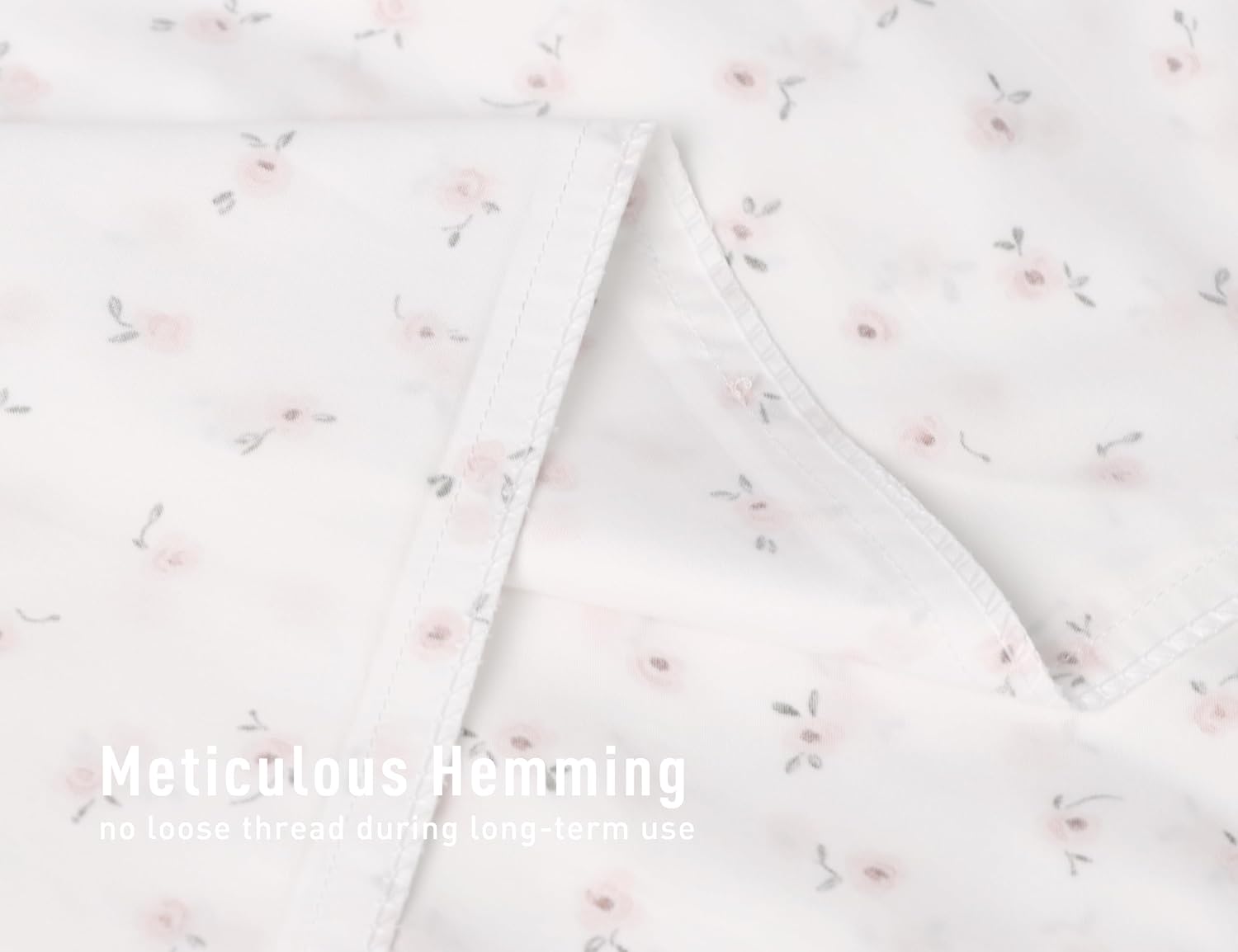 Sunflower King Pillowcases Set of 2, 100% Cotton King Size Pillow Cases 2, 20×40 inches Pink Posy, Soft and Breathable