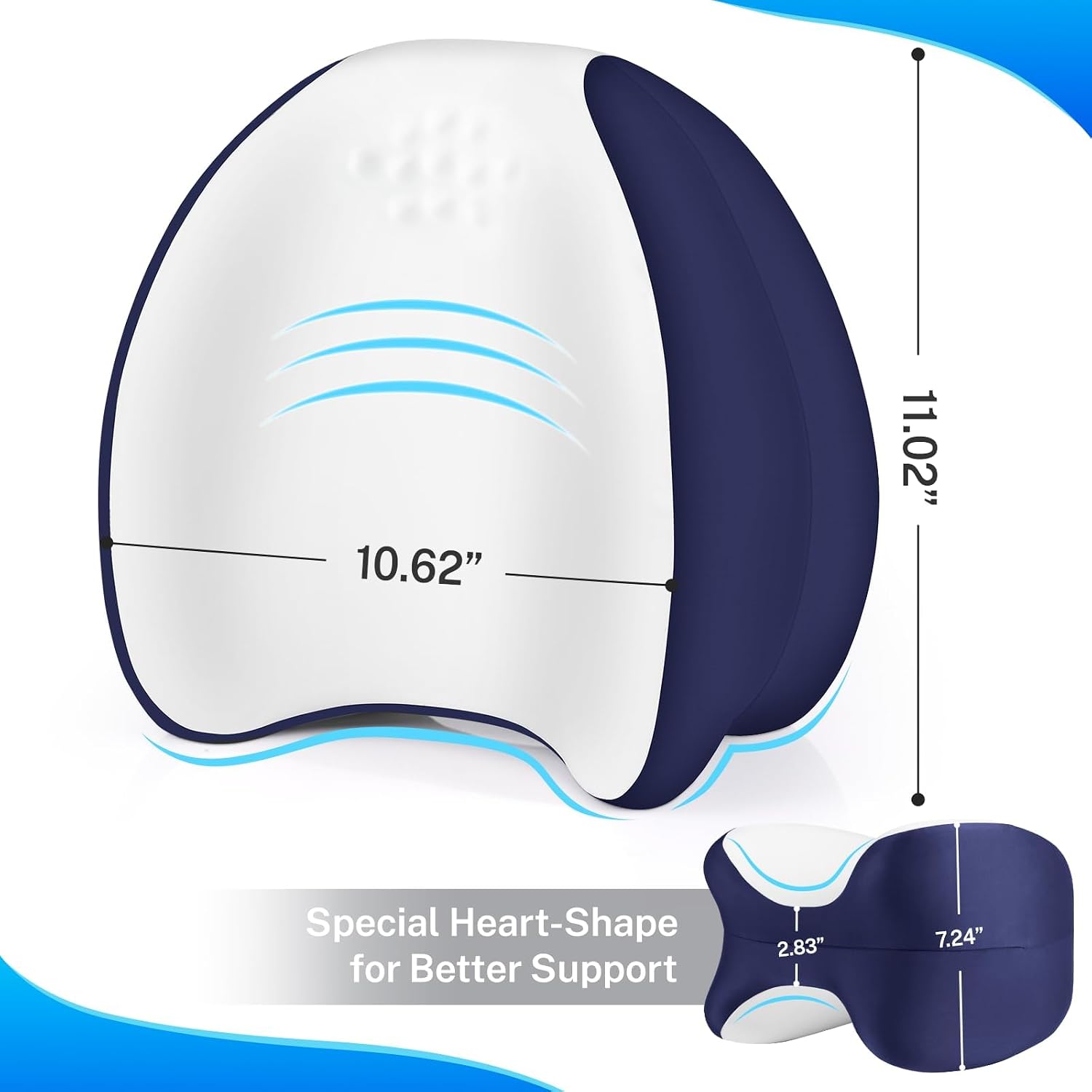 TranquilMoments Knee Pillow for Side Sleepers, Leg Pillow with Cooling Cover, Memory Foam Leg Pillow for Side Sleeping, Heart-Shape…