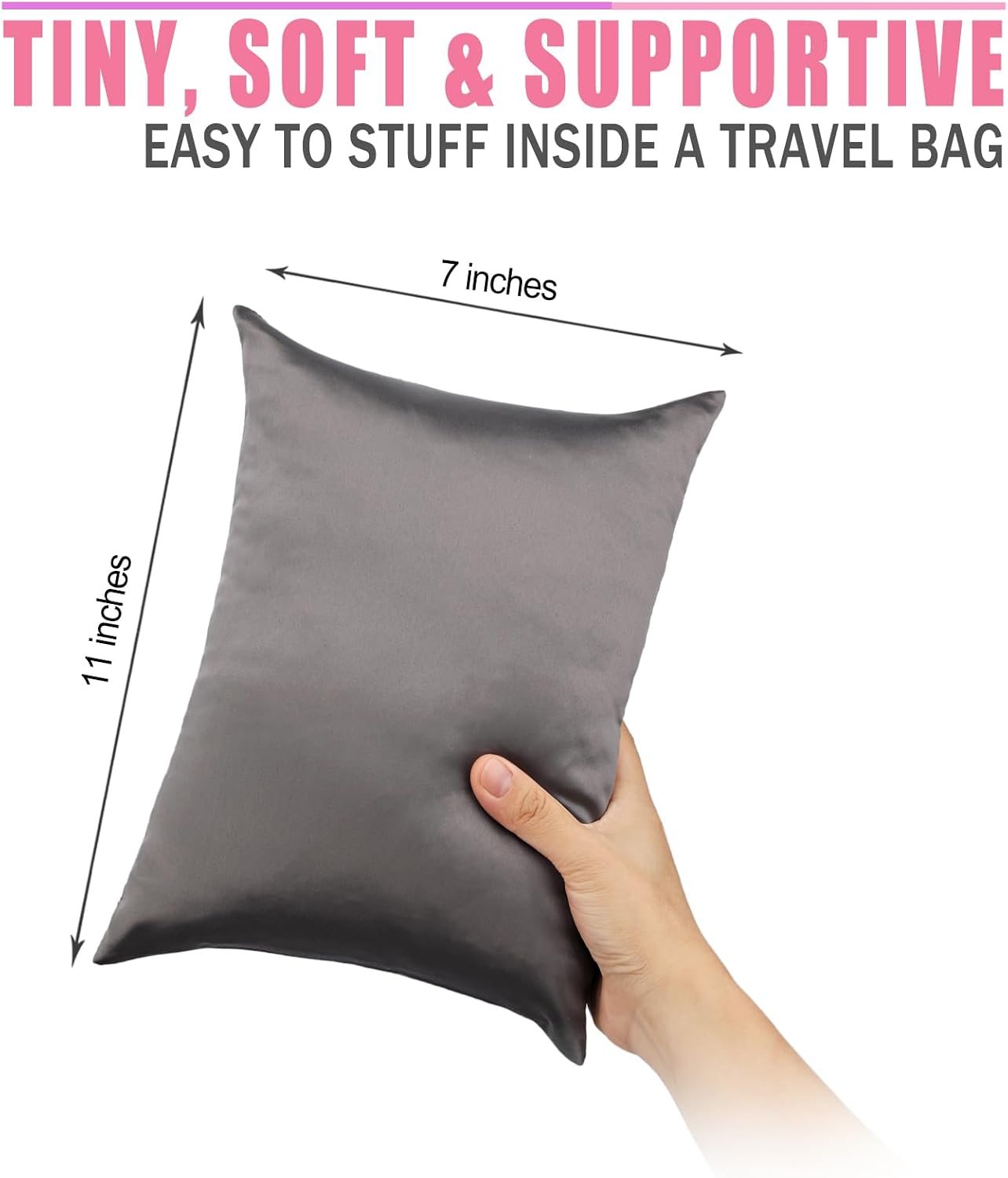 BNRendles Small Neck Pillow for Recliner Chair Neck with Removable Pillowcover Little Cervical Support Cushion Tiny Pillows Sleep Nap Satin…