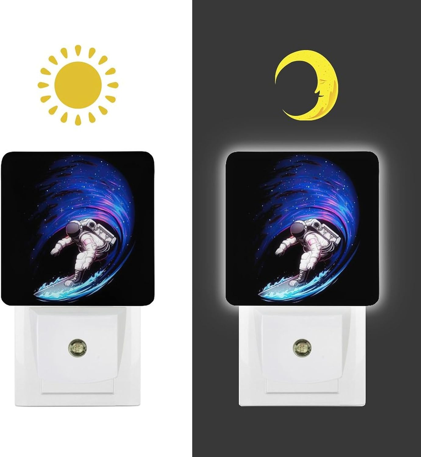 YKJAHSD Space Astronaut Night Light, Plug into Wall Decor Nightlights for Bedroom, Bathroom, Hallway, Kitchen, with Dusk to Dawn Lig…