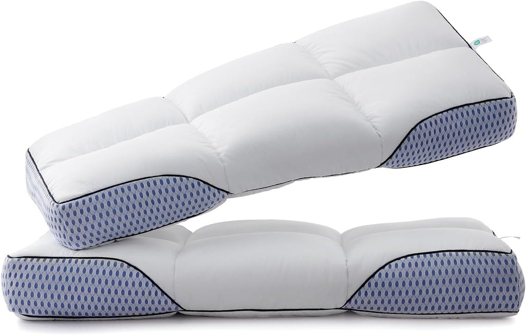 Glaciman Firm Shredded Memory Foam Bed Pillows, Ergonomic Neck and Shoulder Support for Back and Side Sleepers, Machine Washable, Breathabl…