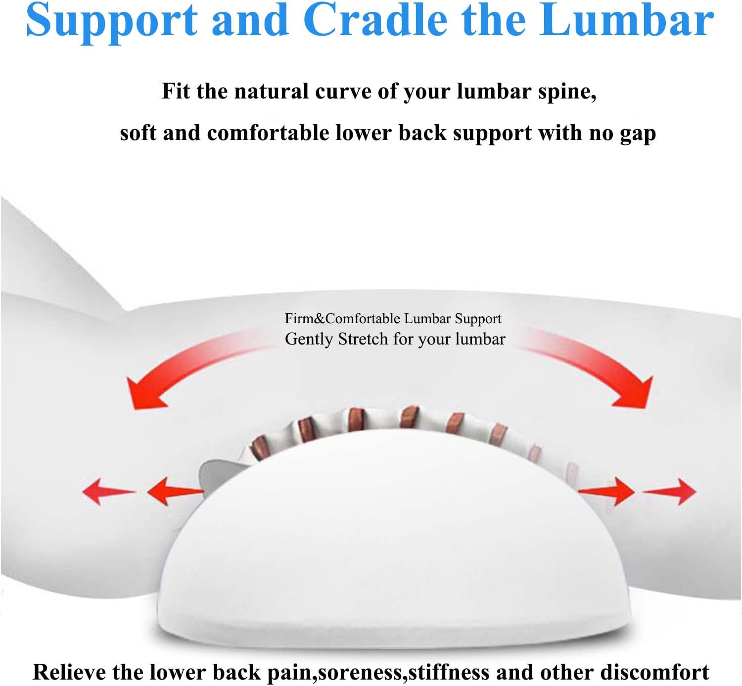 LittleSlowDuck Lumbar Support Pillow for Sleeping, Memory Foam Lower Back Bed Rest Support Pillows for Car Bed, Couch, Waist Support…