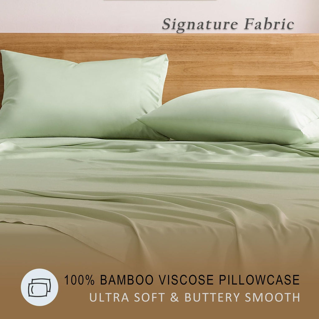 TOSMO Luxury Cooling Pillowcase Set of 2 | FSC® Certified | Viscose from Organically Grown Bamboo | Breathable Silky Soft Pillowcases…