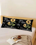 Rgaienmelw You Are My Sunshine Body Throw Pillow Covers 20x54 Inches, Rectangle Decorative Pillowcase with Zipper, Yellow Sunflowers C…