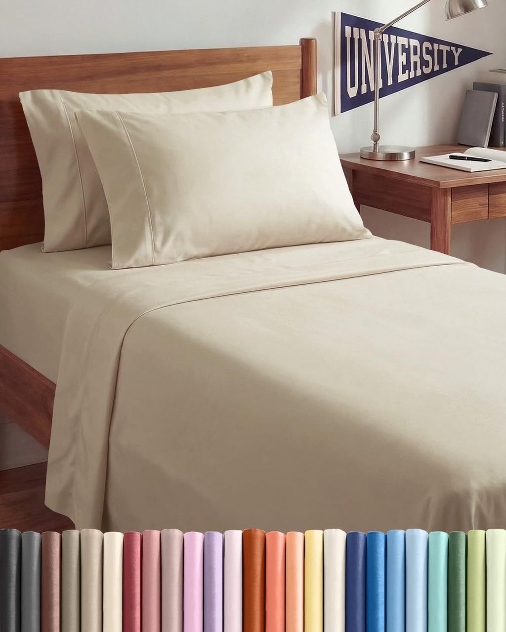 Twin XL 4 Piece Sheet Set - Comfy, Breathable & Cooling - Hotel Luxury Bedding for Women, Men, Kids, Teens and Children - 1 Flat & 1…