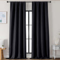 Simplebrand Black Blackout Curtains for Bedroom 102 Inches Long 2 Panels, Solid Thermal Insulated, Energy Saving Living Room Window Treatme…