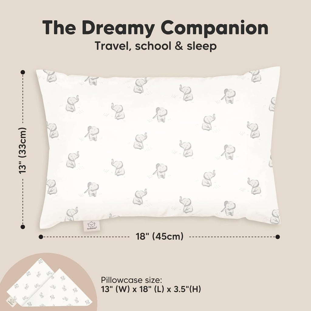Toddler Pillow with Pillowcase - 13x18 My Little Dreamy Kids Travel Bed Pillows for Sleeping, Organic Cotton Small Pillowcase, Soft &…
