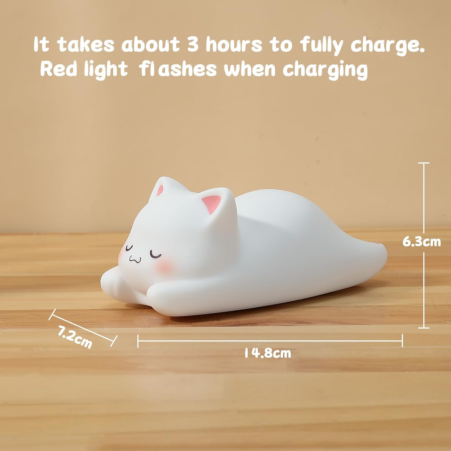 LOVERUIS Cute Night Light for Kids Cat Night-Light Baby Girl Squishy NightLight 1/3 Hour Timer Kitty Light Dimmable Nursery Lamp Colorful…