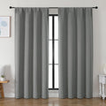 Simplebrand Ava Light Grey Blackout Curtains for Bedroom 84 Inch Length 2 Panels Set, Solid Thermal Insulated Privacy Living Room Window Tr…