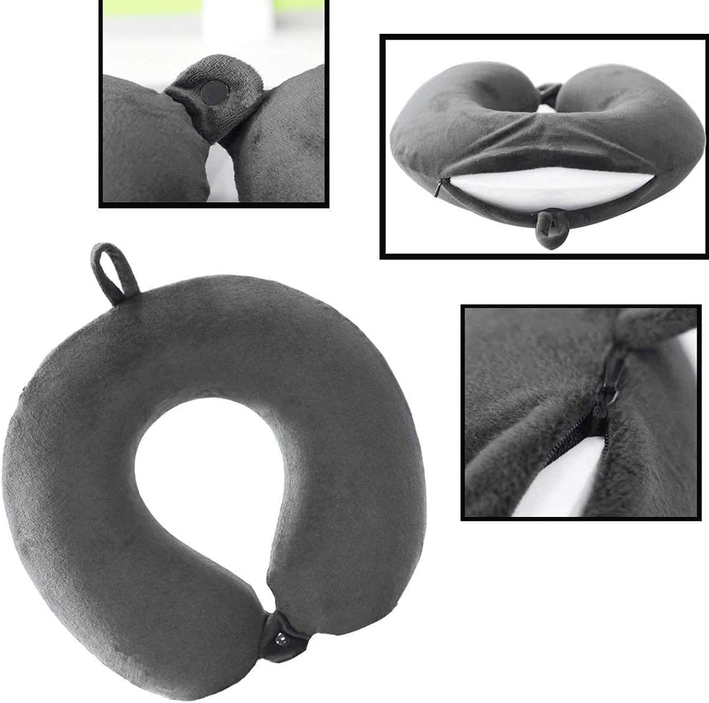 Travel Pillow, 100% Pure Memory Foam Neck Pillow, Suitable for Airplanes, Cars, Trains, Office Naps, Home Lounge Chairs, Removable and…
