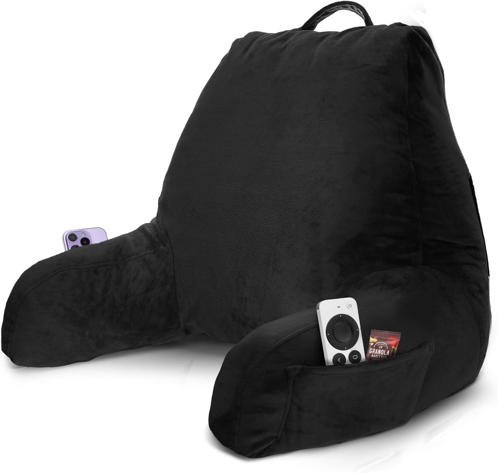 Nestl Reading Pillow with Shredded Memory Foam, Designed for Sitting Up in Bed and Couch, Back and Arms Adjustable Support for Adult &…
