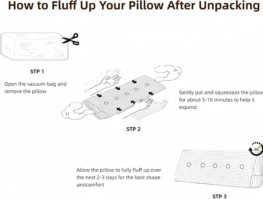 Headboard Pillow Full Size, Reading Pillow for Bed, Wave Pattern Wedge Pillow, Tufted Backrest Support, Headboard Substitute, Darkgray