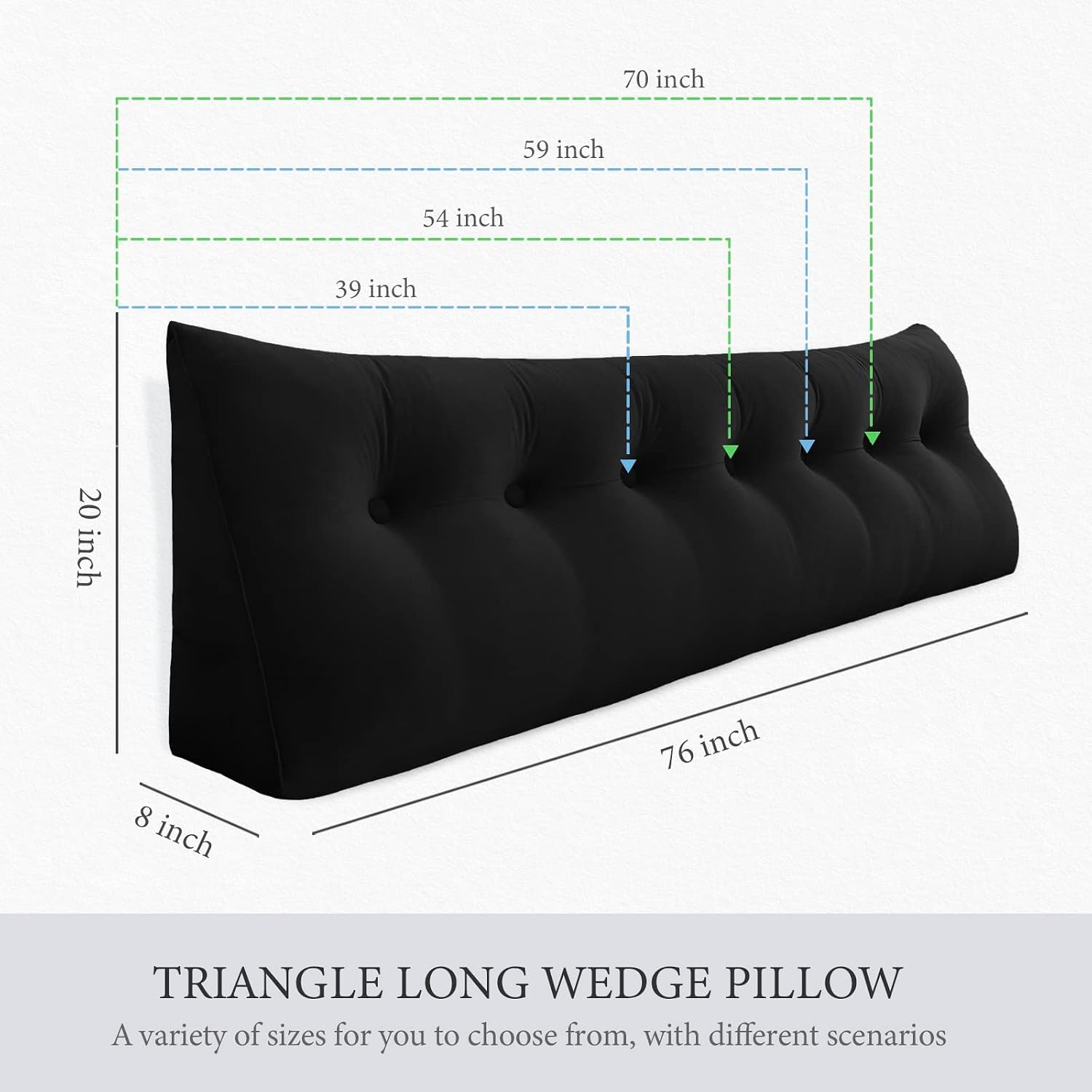 Headboard Pillow Full for Dorm - Velvet Bed Wedge Headboard Reading Pillow for Sitting in Bed, Positioning Support Backrest Pillow with…