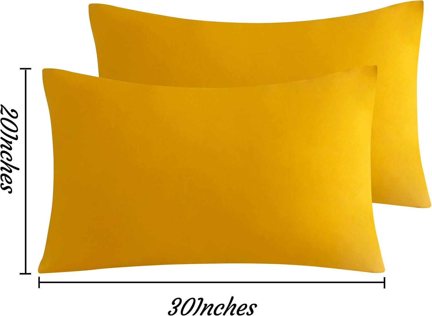 Ntbay Queen Pillow Cases Set of 2, 2 Pack Brushed Microfiber 20x30 Pillow Cases, Soft, Wrinkle, Fade, Stain Resistant Ginger Yellow Pillow…