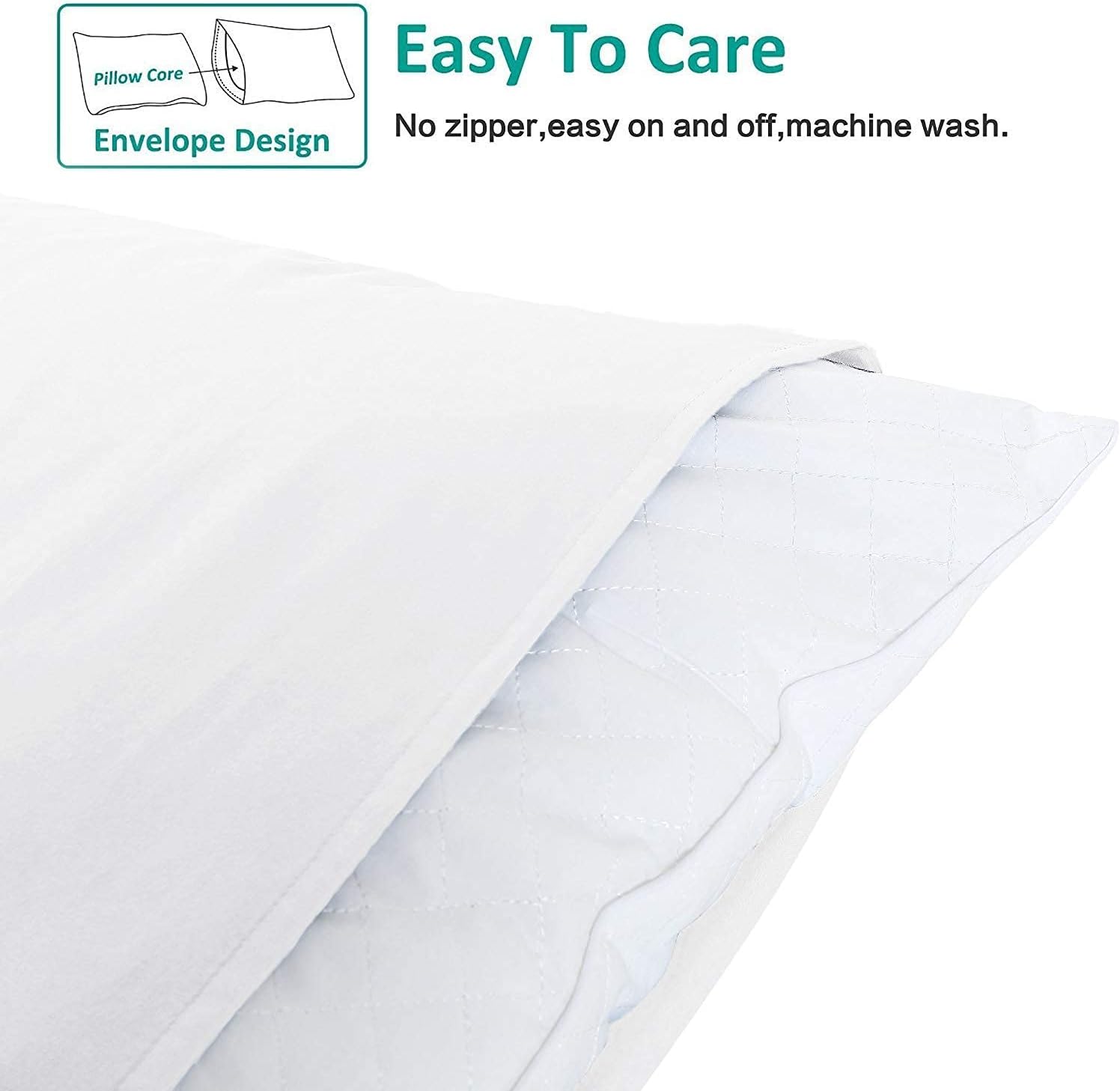 Ntbay Queen Pillowcase Set - 4 Pack Brushed Microfiber 20x30 Pillowcases - Soft, Wrinkle-Free, Fade-Resistant, Stain-Resistant, White Pillo…
