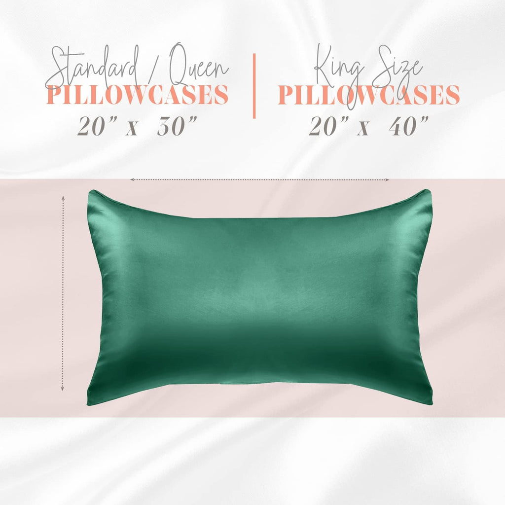 Elegantcomfort Elegant Comfort Silky and Luxurious 2-Piece Satin Pillowcase Set for Healthier Skin and Hair, Hidden Zipper Closure and Beau…