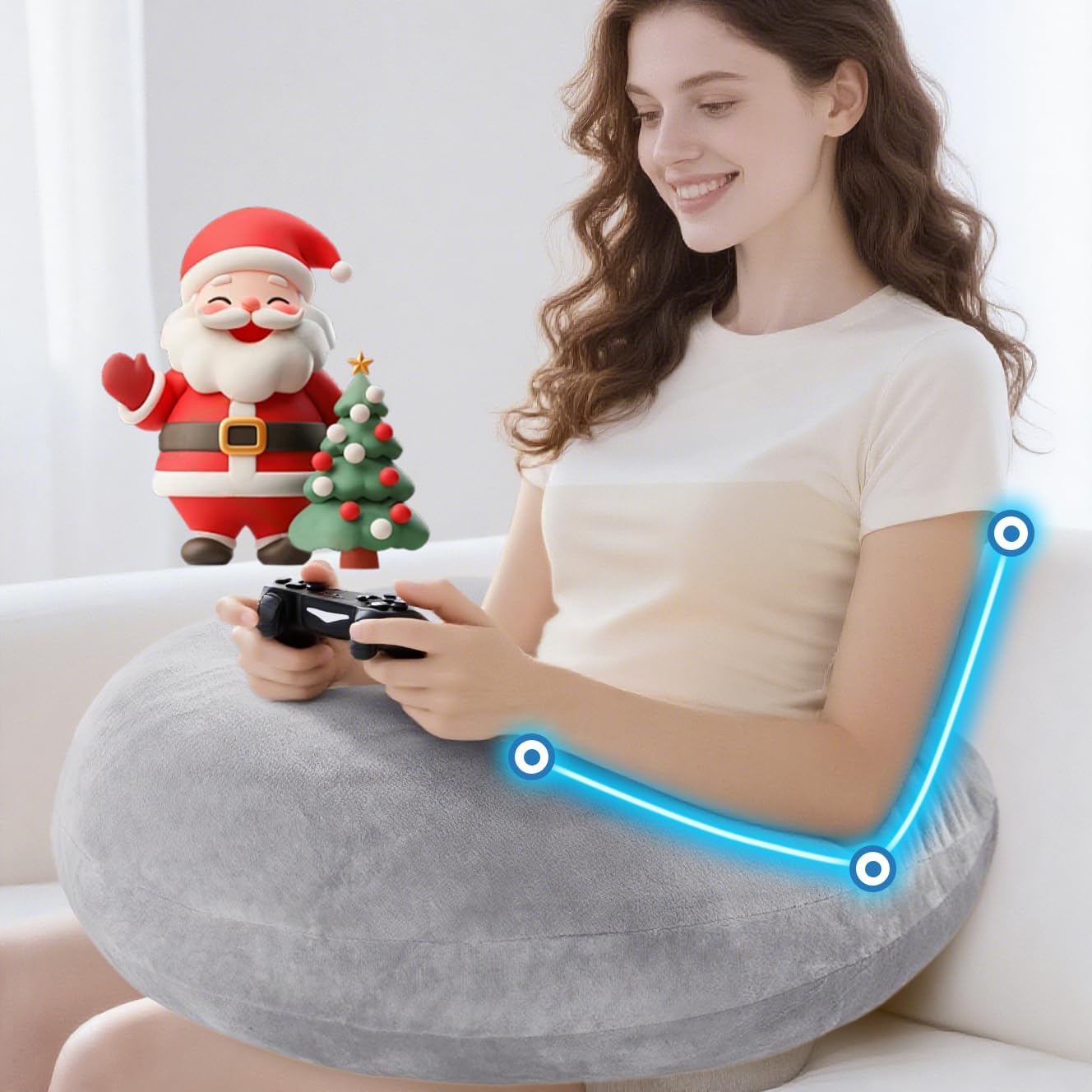 VamorryDirect vamorry Gaming Pillow Arm Support Pillow for Bed & Sofa: Ergonomic U-Shaped Lap Pillow with Elbow Rest for Adults & Kids - Re…