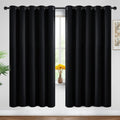 Yakamok Blackout Curtains Room Darkening Thermal Insulated Window Panels, Solid Grommet Top Drapes for Bedroom/Living Room(62Wx72L, Black…
