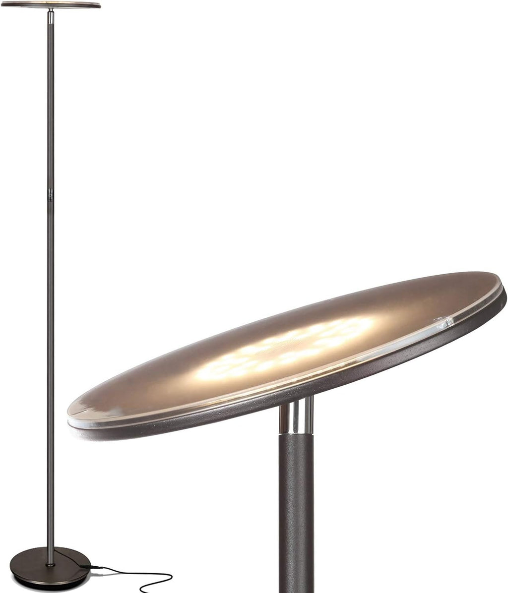 Brightech Sky LED Floor lamp, Torchiere Super Bright Floor Lamp for Living Room Decor & Office - Dimmable, Tall Standing Lamp with Warm Lig…