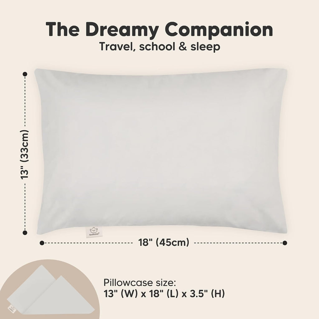 Toddler Pillow with Pillowcase - 13x18 My Little Dreamy Kids Travel Bed Pillows for Sleeping, Organic Cotton Small Pillowcase, Soft &…