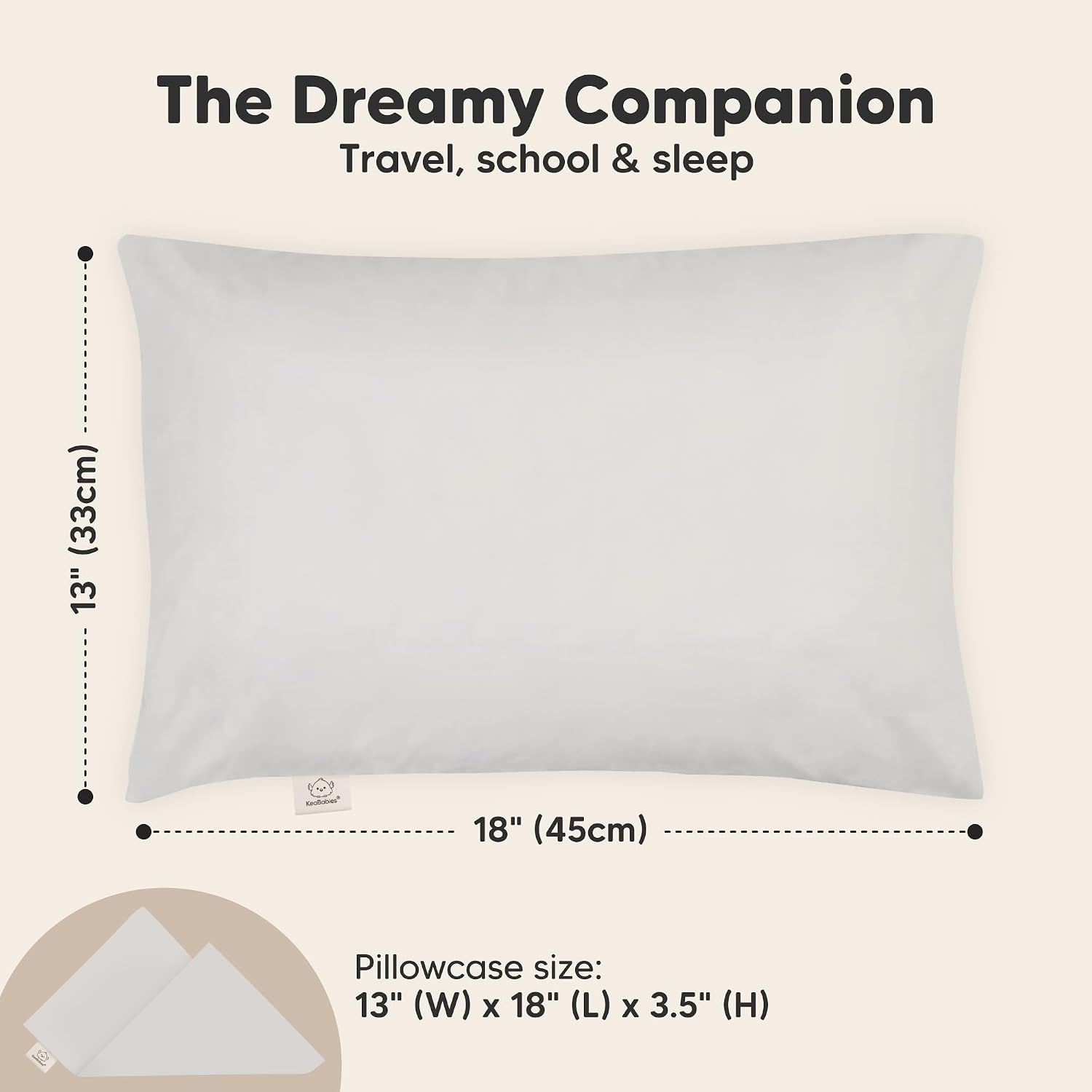 Toddler Pillow with Pillowcase - 13x18 My Little Dreamy Kids Travel Bed Pillows for Sleeping, Organic Cotton Small Pillowcase, Soft &…