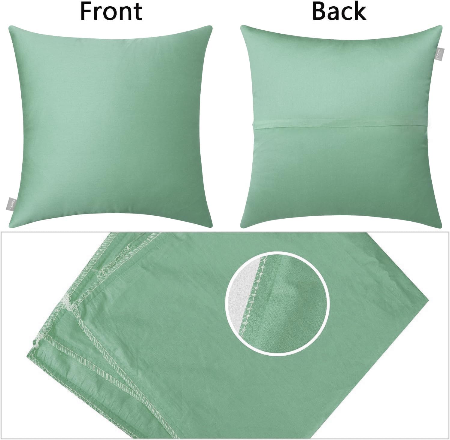 Thmyo 4-Pack 100% Cotton Comfortable Solid Decorative Throw Pillow Case, Square Cushion Cover Pillowcase Sublimation Blank Pillow Covers DI…