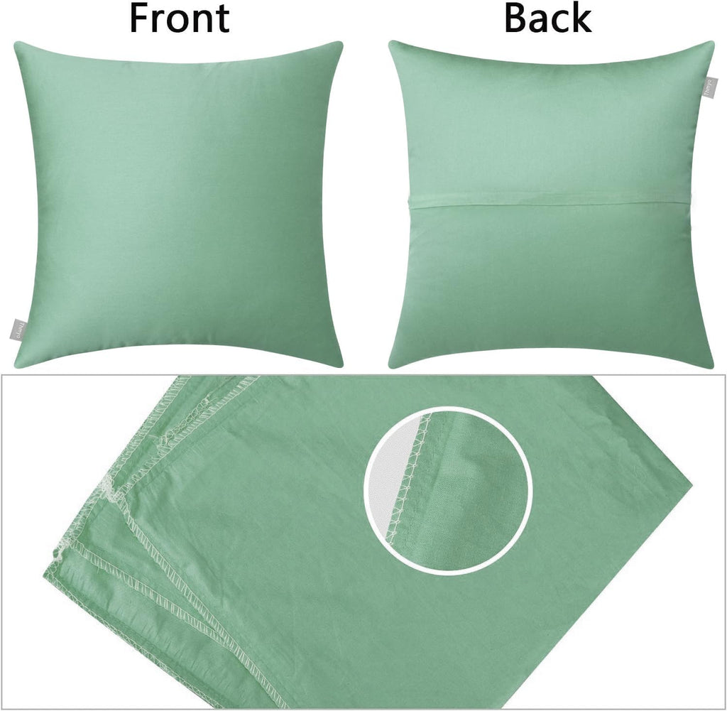 Thmyo 4-Pack 100% Cotton Comfortable Solid Decorative Throw Pillow Case, Square Cushion Cover Pillowcase Sublimation Blank Pillow Covers DI…