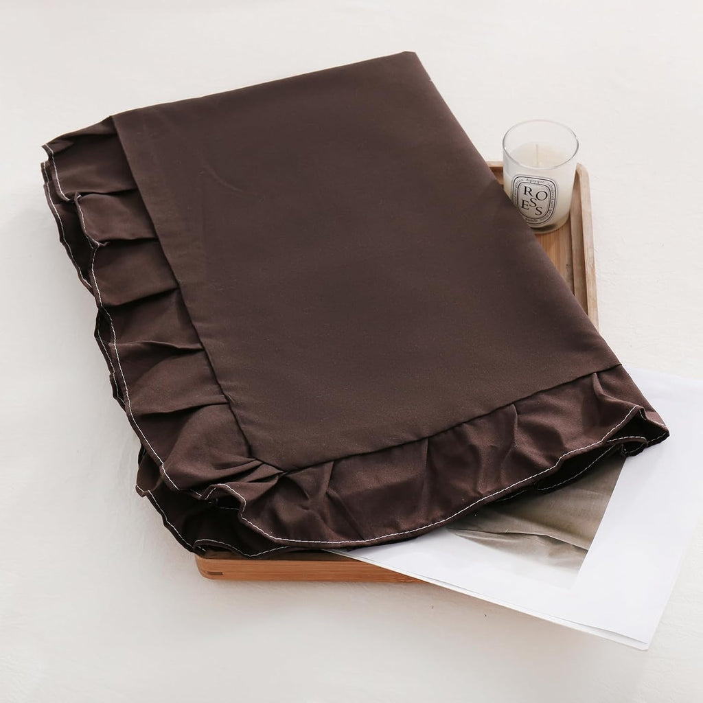 Merryword Dark Brown Body Pillow Cover 20x54inches Chocolate Long Pillowcase Ruffled Body Pillowcases Cute Pillowcase Pillow Sham (1 Body,…
