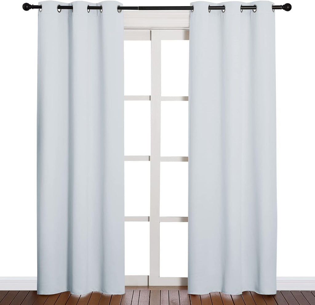 Nicetown easy maintenance Solid Thermal Insulated Grommet Room Darkening Curtains/Drapes for Bedroom (2 Panels, 42 by 84, Light…