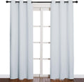 Nicetown easy maintenance Solid Thermal Insulated Grommet Room Darkening Curtains/Drapes for Bedroom (2 Panels, 42 by 84, Light…