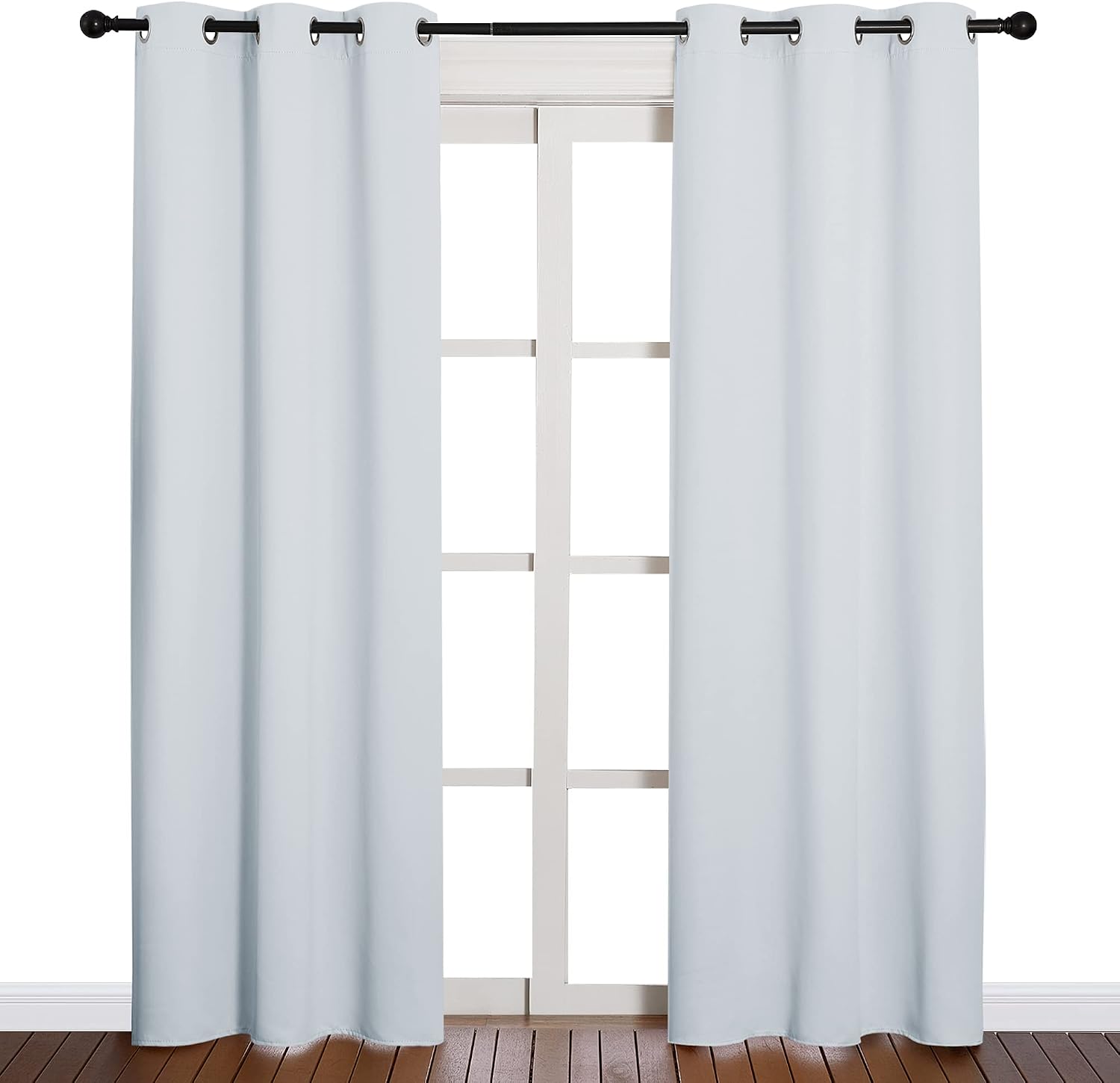 Nicetown easy maintenance Solid Thermal Insulated Grommet Room Darkening Curtains/Drapes for Bedroom (2 Panels, 42 by 84, Light…