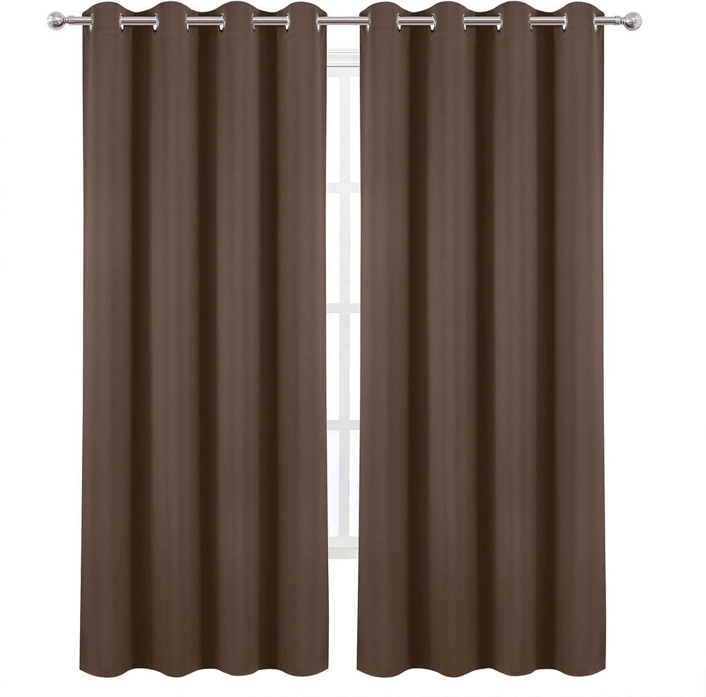 Lemomo Blackout Curtains 52 x 120 Inch Long Chocolate Curtains Set of 2 Panels Room Darkening Curtains for Bedroom and Living Room 120 Inch…