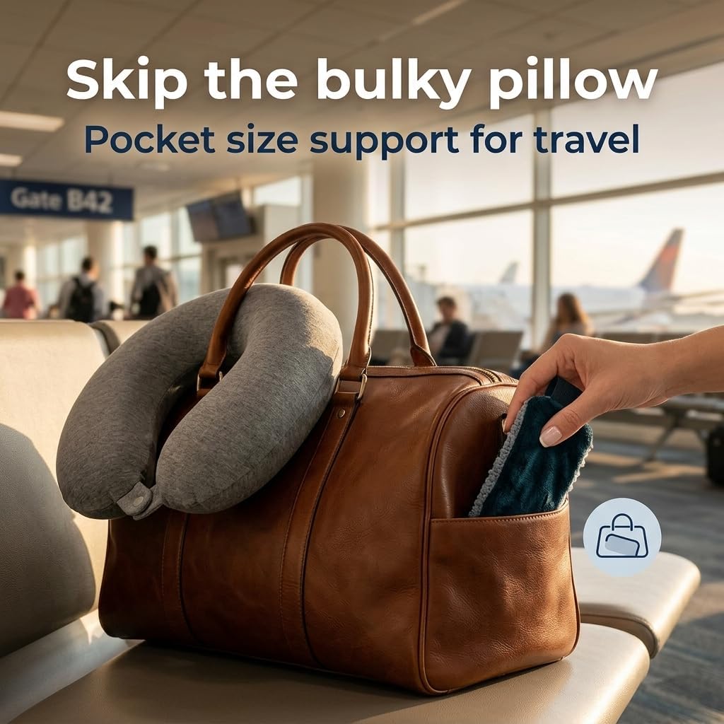 SeatSleeper Travel Pillow Alternative Stops Bobbing | Airplane Head Straps and Car Support Band | Great on Travel Upright | Super Comfy…