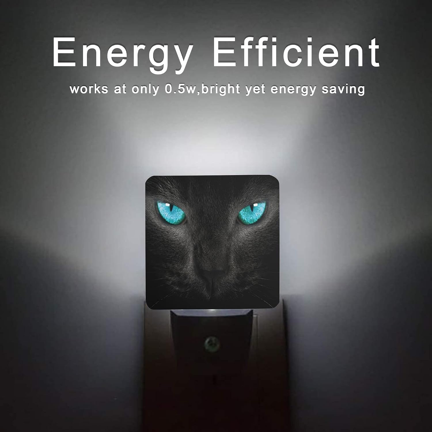 Cat Night Light, Black Cat Eye Plug-in Night Lights with Dusk-to-Dawn Sensor for Girlfriend/Boyfriend Gift Sleep Friendly lamp for…