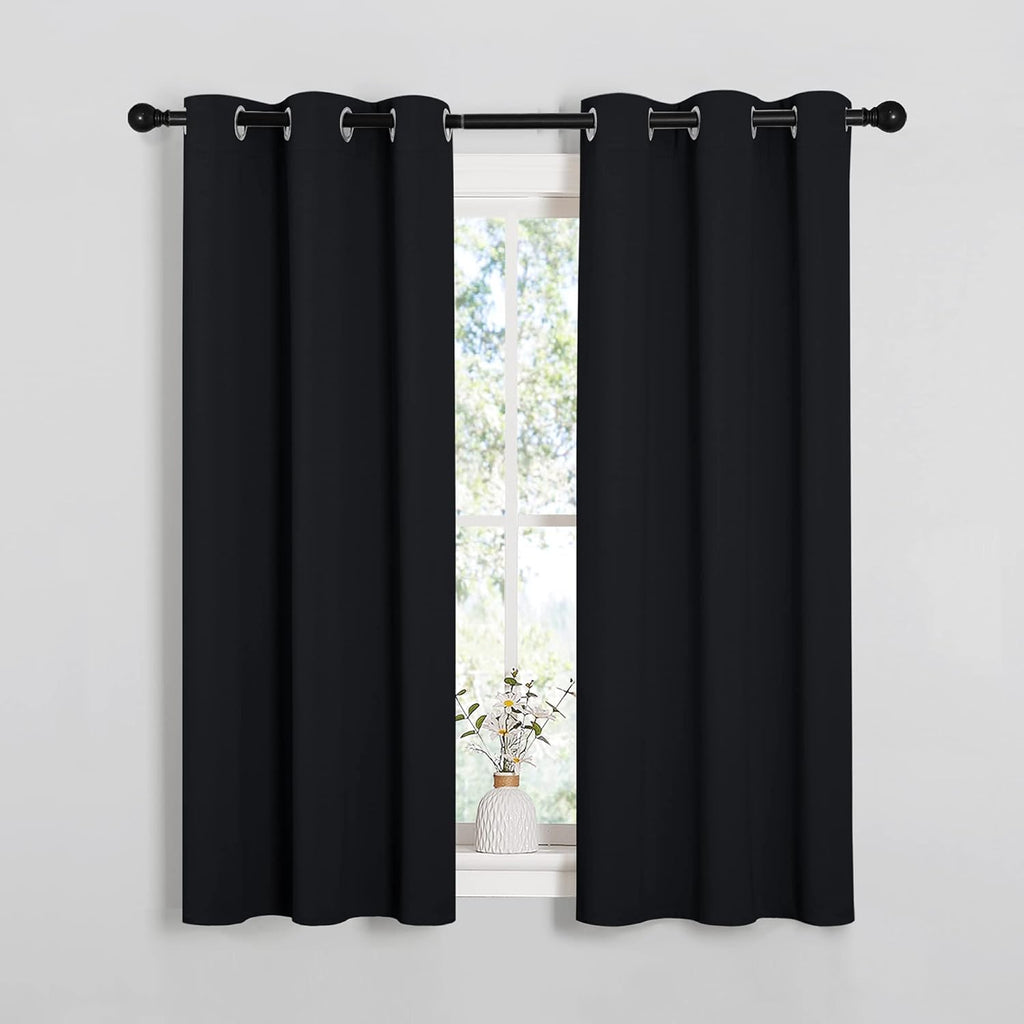 NICETOWN Blackout Draperies Window Curtain Panels, Autumn/Winter Thermal Insulated Solid Grommet Blackout Curtains/Drapes for Cafe (Set…
