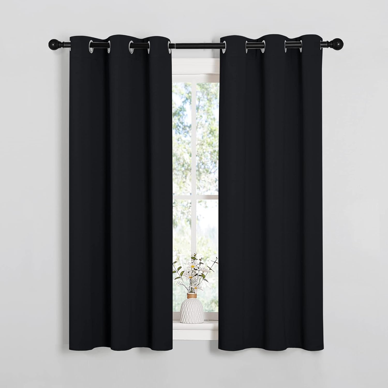 NICETOWN Blackout Draperies Window Curtain Panels, Autumn/Winter Thermal Insulated Solid Grommet Blackout Curtains/Drapes for Cafe (Set…