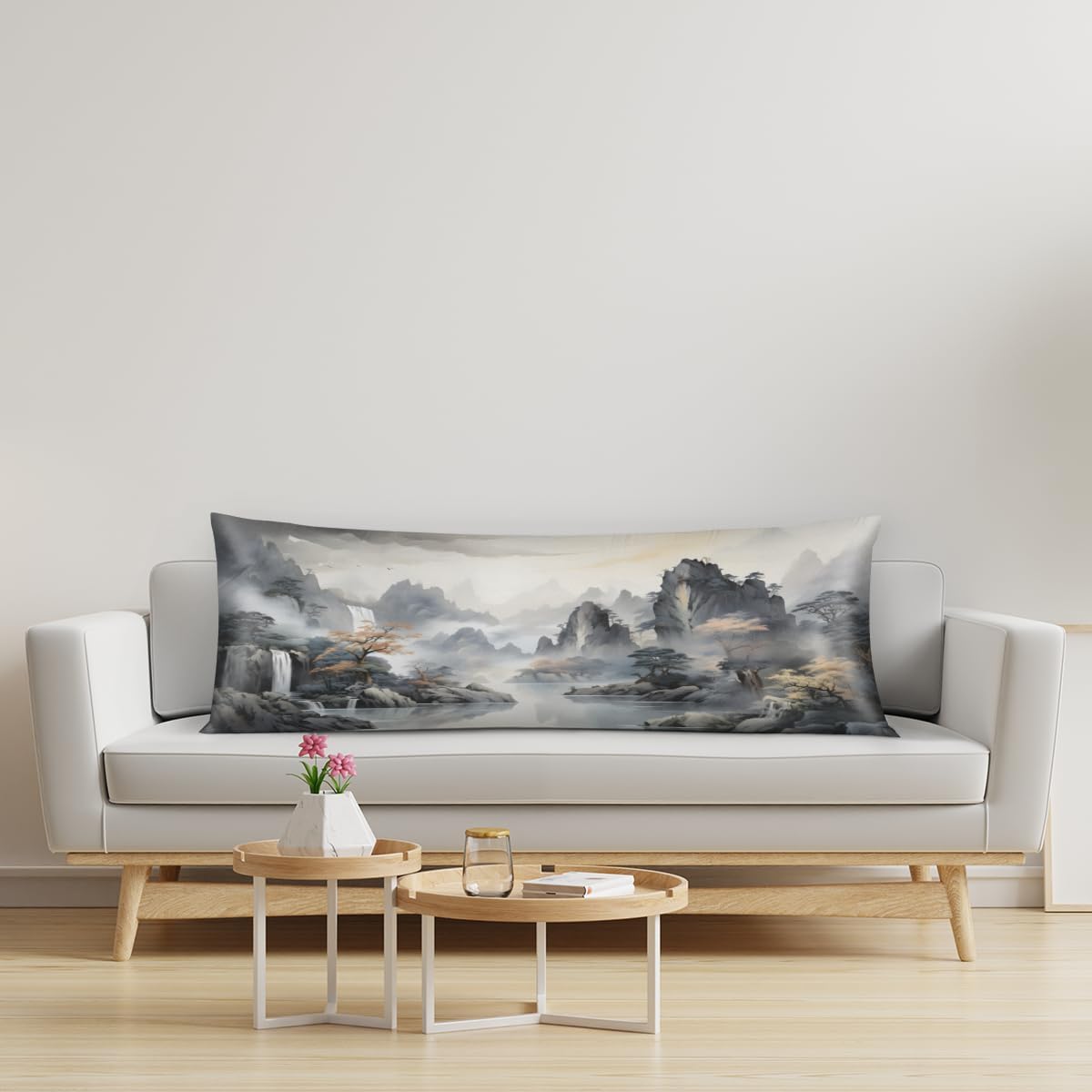 Aglebo Scenery Mountain Body Pillow Covers Super Soft Satin Decorative Pillowcase with Hidden Zipper Cooling Breathable Case Rectangle Cove…