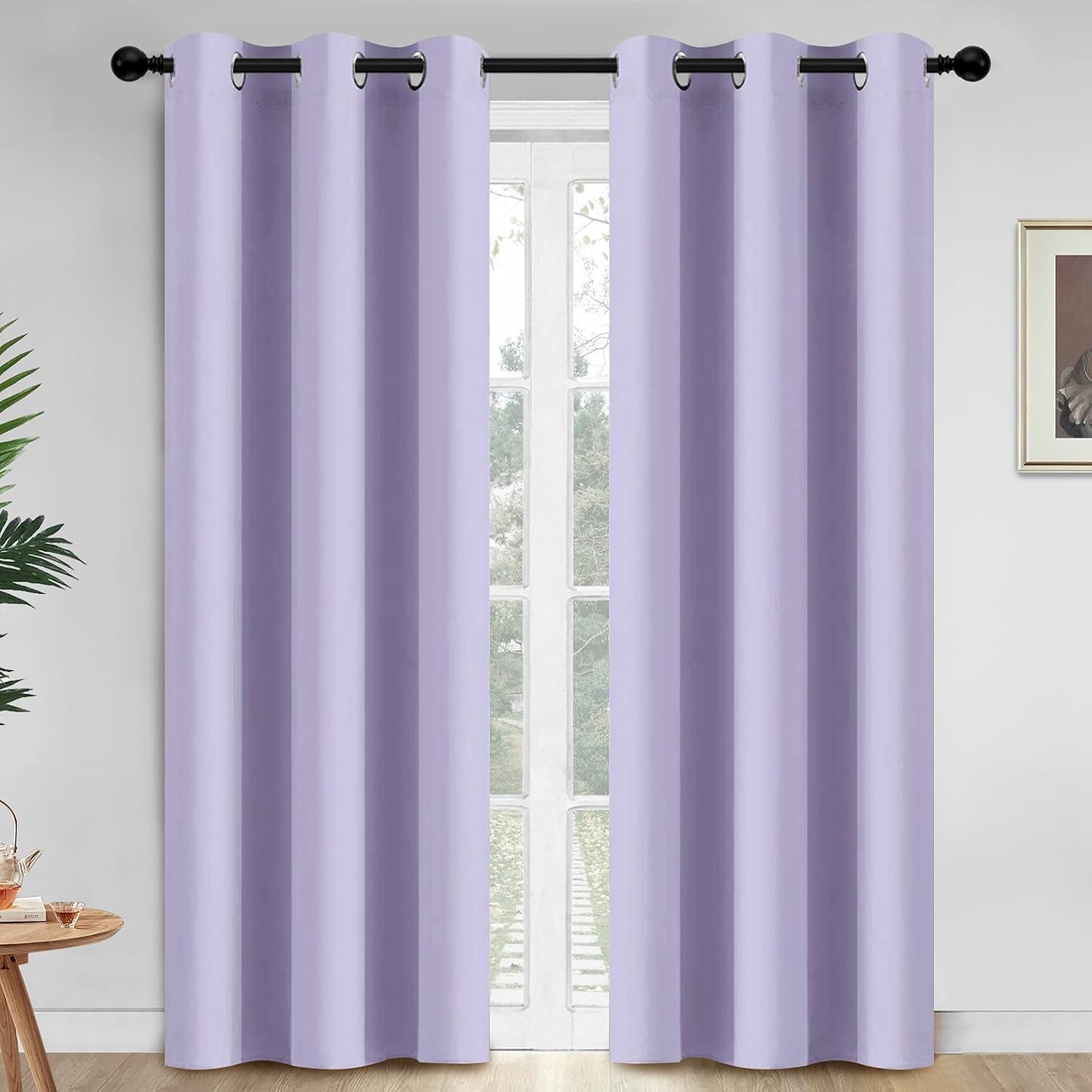 Yakamok 84 Inch Length Blackout Curtains for Bedroom, Thermal Insulated Room Darkening Grommet Top Window Drapes for Living…