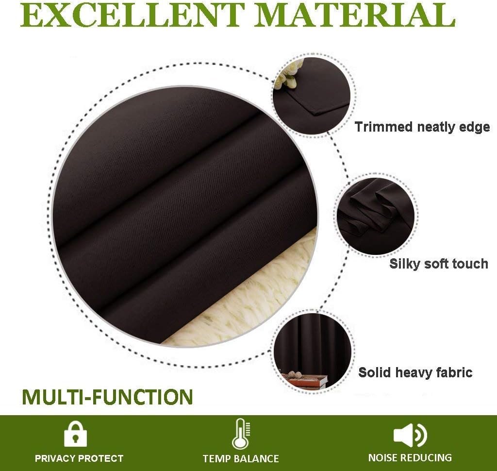 NICETOWN Thermal Insulated Blackout Curtain and Drapery Triple Weave Soundproof Solid Ring Top Window Drape for Bedroom (Sold…